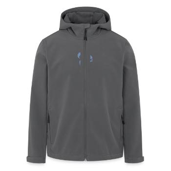 Minimalistische Eichhörnchen Silhouette mit Nuss - Recycelte Männer Softshell-Jacke von Stanley/Stella - Anthrazit - Vorne - AI Model Male 185 light (185cm)