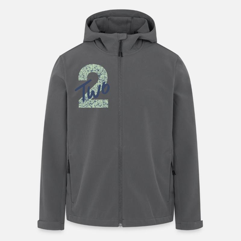 Zahl / Zwei / 2 / Geburtstag / Zweiter / Nummer - Recycelte Männer Softshell-Jacke von Stanley/Stella - Anthrazit