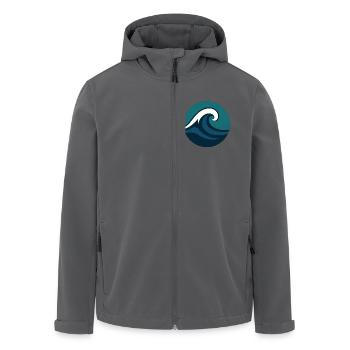 Stylized Ocean Wave - Recycelte Männer Softshell-Jacke von Stanley/Stella - Anthrazit - Vorne - AI Model Male 185 light (185cm)