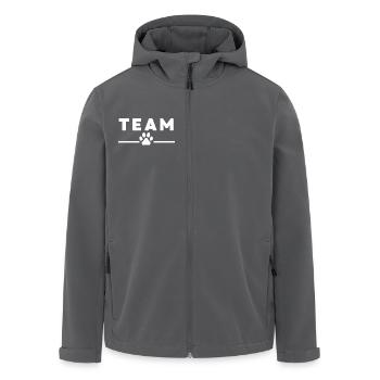 Team Hundepfote Hund Hunde Vierbeiner Hundeliebe - Recycelte Männer Softshell-Jacke von Stanley/Stella - Anthrazit - Vorne - AI Model Male 185 light (185cm)