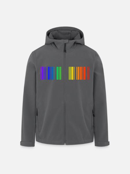 Regenbogen Strichcode, LGBT - Recycelte Männer Softshell-Jacke von Stanley/Stella - Anthrazit