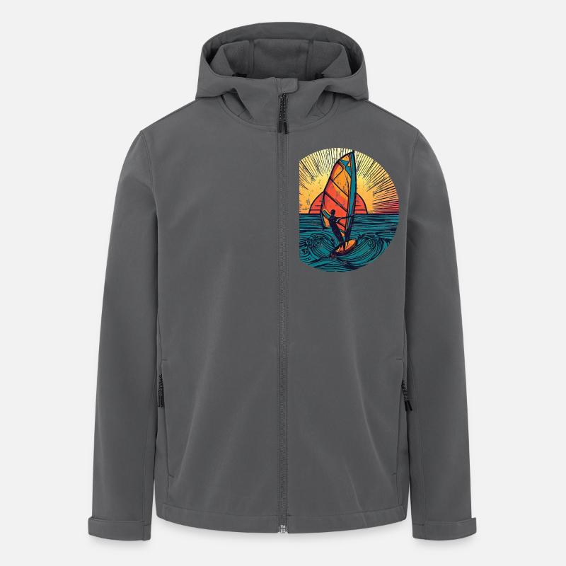 windsurfer surfer sunset - Recycelte Männer Softshell-Jacke von Stanley/Stella - Anthrazit