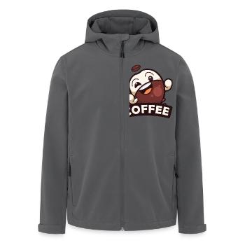 Kaffeebohne Männchen Kaffee - Recycelte Männer Softshell-Jacke von Stanley/Stella - Anthrazit - Vorne - AI Model Male 185 light (185cm)