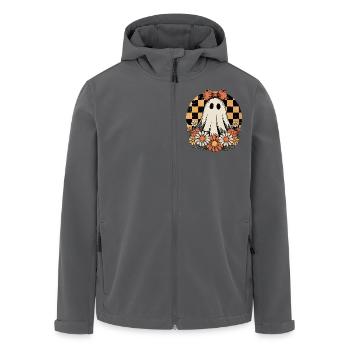 Geist Halloween - Recycelte Männer Softshell-Jacke von Stanley/Stella - Anthrazit - Vorne - AI Model Male 185 light (185cm)