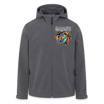 Gamer T Rex - Recycelte Männer Softshell-Jacke von Stanley/Stella - Anthrazit - Vorne - AI Model Male 185 light (185cm)