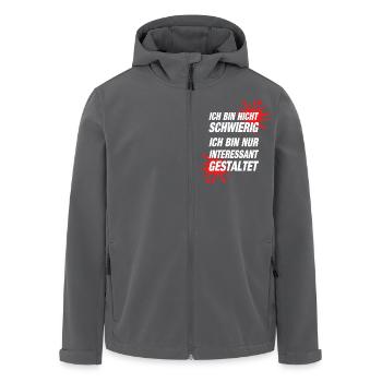 Ich Bin Nicht Schwierig - Recycelte Männer Softshell-Jacke von Stanley/Stella - Anthrazit - Vorne - AI Model Male 185 light (185cm)