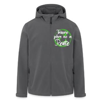 Träume gehen nie in Rente - Positives Denken - Recycelte Männer Softshell-Jacke von Stanley/Stella - Anthrazit - Vorne - AI Model Male 185 light (185cm)