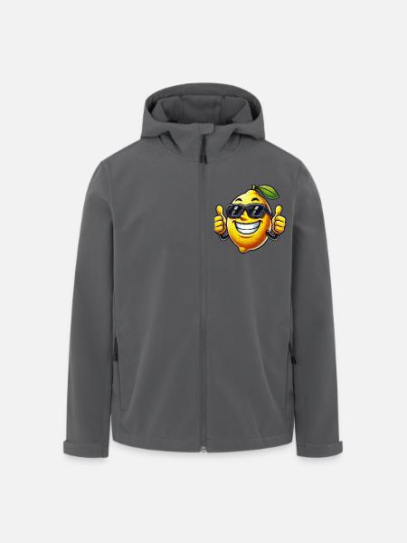Coole Zitrone mit Sonnenbrille Daumen hoch - Recycelte Männer Softshell-Jacke von Stanley/Stella - Anthrazit