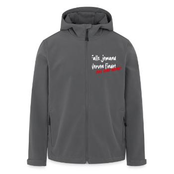 Falls jemand Nerven findet das sind meine - Recycelte Männer Softshell-Jacke von Stanley/Stella - Anthrazit - Vorne - AI Model Male 185 light (185cm)