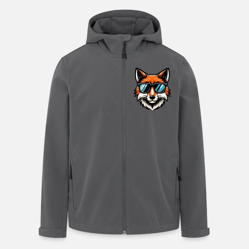 Cooler Fuchs mit Sonnenbrille - Recycelte Männer Softshell-Jacke von Stanley/Stella - Anthrazit