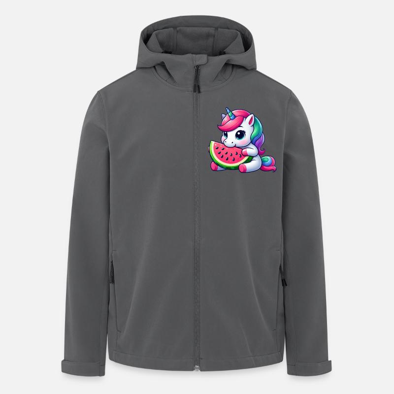 Süßes Einhorn Fruchtig Wassermelone - Recycelte Männer Softshell-Jacke von Stanley/Stella - Anthrazit