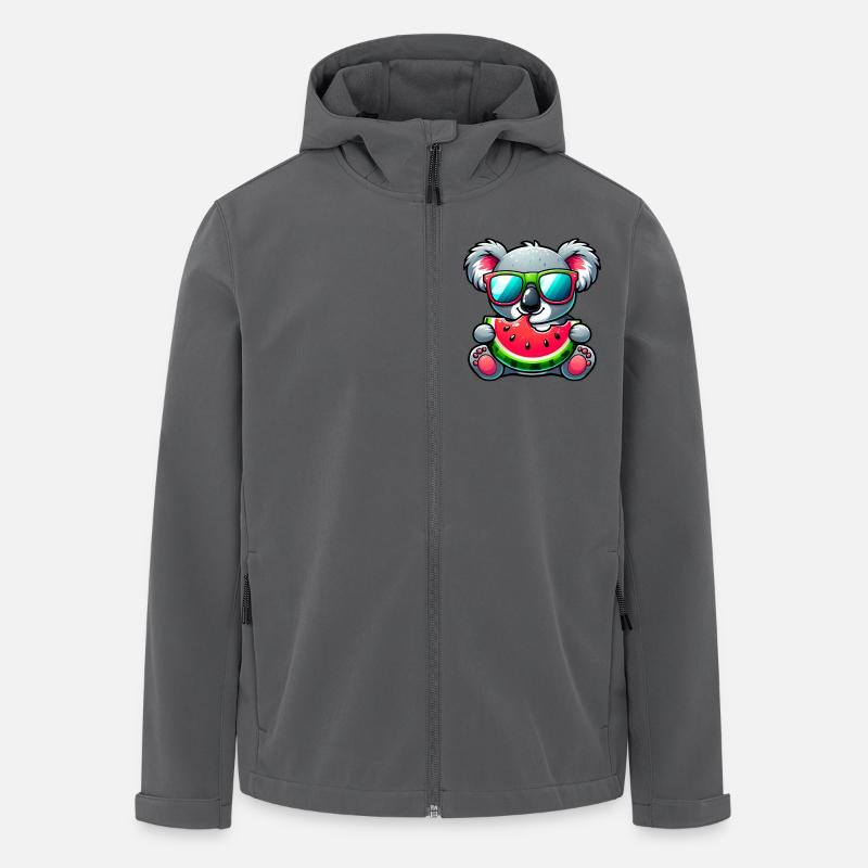 Koala Watermelon Summer Motif - Men’s Recycled Softshell Jacket by Stanley/Stella - anthracite