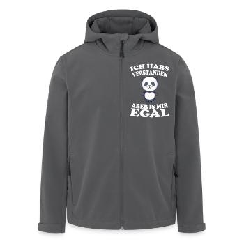 Hab Verstanden - egal Panda - Recycelte Männer Softshell-Jacke von Stanley/Stella - Anthrazit - Vorne - AI Model Male 185 light (185cm)