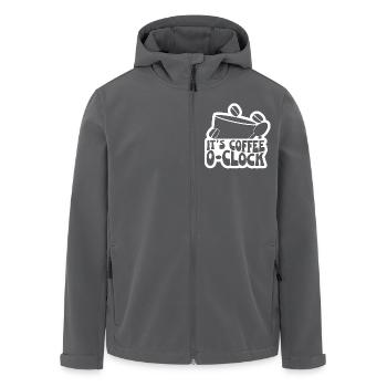 It is Coffee clock Kaffee - Recycelte Männer Softshell-Jacke von Stanley/Stella - Anthrazit - Vorne - AI Model Male 185 light (185cm)