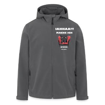 Jahaaa - Mache Ich - Vielleicht - Katze Spruch - Recycelte Männer Softshell-Jacke von Stanley/Stella - Anthrazit - Vorne - AI Model Male 185 light (185cm)