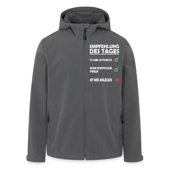 Checkliste schlechte Laune - Empfehlung des Tages - Recycelte Männer Softshell-Jacke von Stanley/Stella - Anthrazit - Vorne - AI Model Male 185 light (185cm)