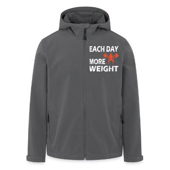 Each Day More Weight - Fitness Motivations Spruch - Recycelte Männer Softshell-Jacke von Stanley/Stella - Anthrazit - Vorne - AI Model Male 185 light (185cm)