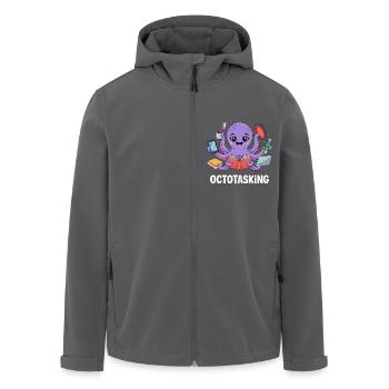 Octotasking Krake im Multitasking Modus - Recycelte Männer Softshell-Jacke von Stanley/Stella - Anthrazit - Vorne - AI Model Male 185 light (185cm)