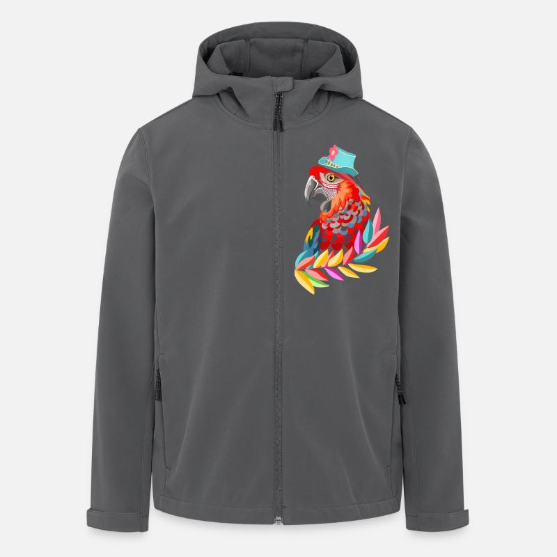 Parrot in the Hat - Men’s Recycled Softshell Jacket by Stanley/Stella - anthracite