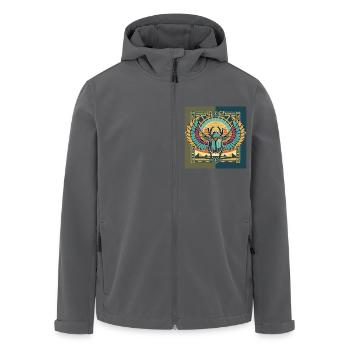 KHEPRI Gott der aufgehenden Sonne - Recycelte Männer Softshell-Jacke von Stanley/Stella - Anthrazit - Vorne - AI Model Male 185 light (185cm)