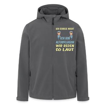 ich schreie nicht ich bin Altenpflegerin - Pfleger - Recycelte Männer Softshell-Jacke von Stanley/Stella - Anthrazit - Vorne - AI Model Male 185 light (185cm)