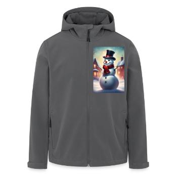 Schneemann im Freien mit Zylinder - Recycelte Männer Softshell-Jacke von Stanley/Stella - Anthrazit - Vorne - AI Model Male 185 light (185cm)