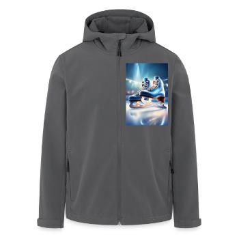 Blaue Schlittschuhe - Recycelte Männer Softshell-Jacke von Stanley/Stella - Anthrazit - Vorne - AI Model Male 185 light (185cm)