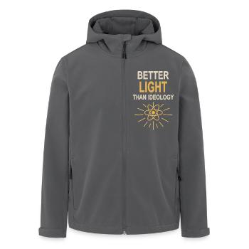 Lieber Licht als Ideologie - Ja zu Atomkraft - Recycelte Männer Softshell-Jacke von Stanley/Stella - Anthrazit - Vorne - AI Model Male 185 light (185cm)