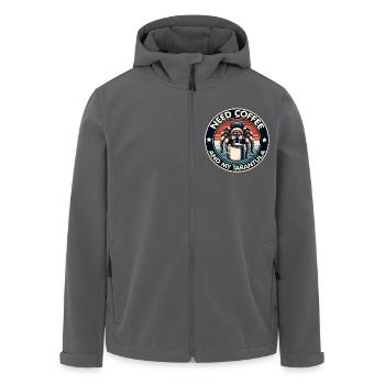 Brauche nur Kaffee und meine Vogelspinne - Recycelte Männer Softshell-Jacke von Stanley/Stella - Anthrazit - Vorne - AI Model Male 185 light (185cm)