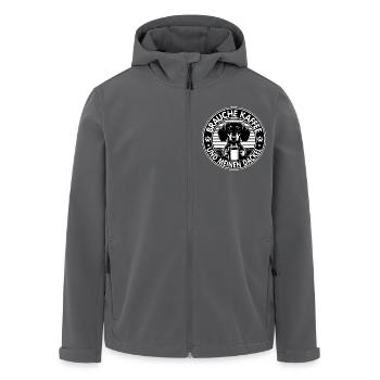 Brauche nur Kaffee und meinen Dackel - Recycelte Männer Softshell-Jacke von Stanley/Stella - Anthrazit - Vorne - AI Model Male 185 light (185cm)