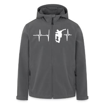MEIN HERZ SCHLÄGT FÜR SKATEBOARDING! - Recycelte Männer Softshell-Jacke von Stanley/Stella - Anthrazit - Vorne - AI Model Male 185 light (185cm)