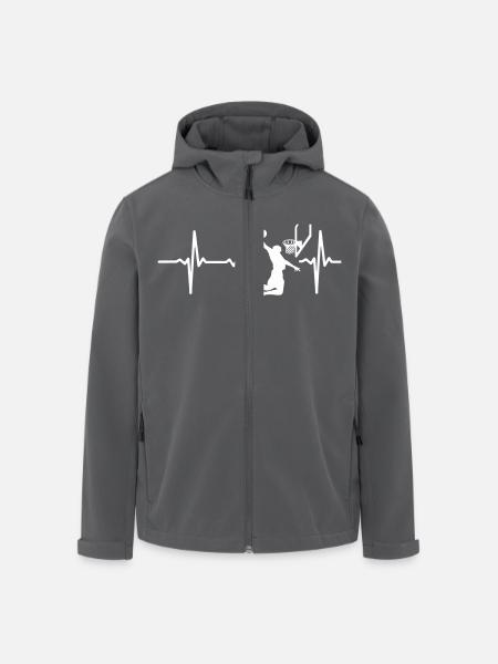 Mein Herz schlägt für BASKETBALL! - Recycelte Männer Softshell-Jacke von Stanley/Stella - Anthrazit