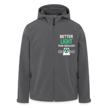Lieber Licht als Ideologie - Ja zu Atomkraft - Recycelte Männer Softshell-Jacke von Stanley/Stella - Anthrazit - Vorne - AI Model Male 185 light (185cm)