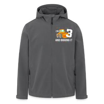 Baustelle Kindergeburtstag - Recycelte Männer Softshell-Jacke von Stanley/Stella - Anthrazit - Vorne - AI Model Male 185 light (185cm)