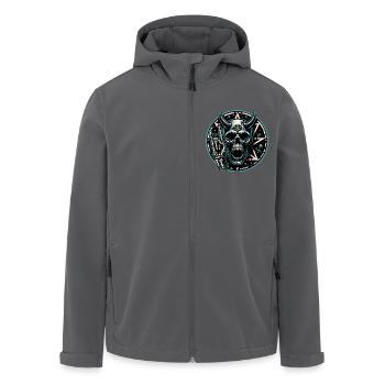 Skull mit Hörnern Pentagramm macht devil horns - Recycelte Männer Softshell-Jacke von Stanley/Stella - Anthrazit - Vorne - AI Model Male 185 light (185cm)
