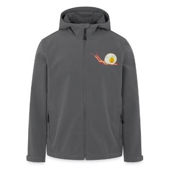 Baconschnecke Bacon and egg Spiegelei - Recycelte Männer Softshell-Jacke von Stanley/Stella - Anthrazit - Vorne - AI Model Male 185 light (185cm)