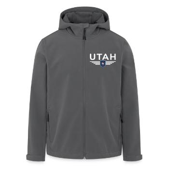 Utah Fan T-Shirt – Natur & Freiheit - Recycelte Männer Softshell-Jacke von Stanley/Stella - Anthrazit - Vorne - AI Model Male 185 light (185cm)