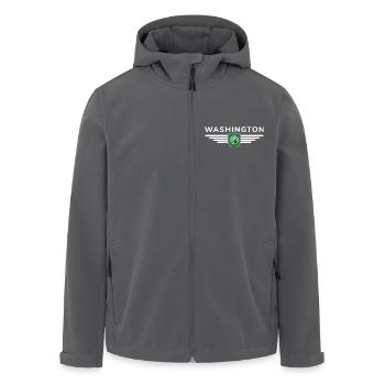 Washington Fan Shirt – Hauptstadt-Stil - Recycelte Männer Softshell-Jacke von Stanley/Stella - Anthrazit - Vorne - AI Model Male 185 light (185cm)