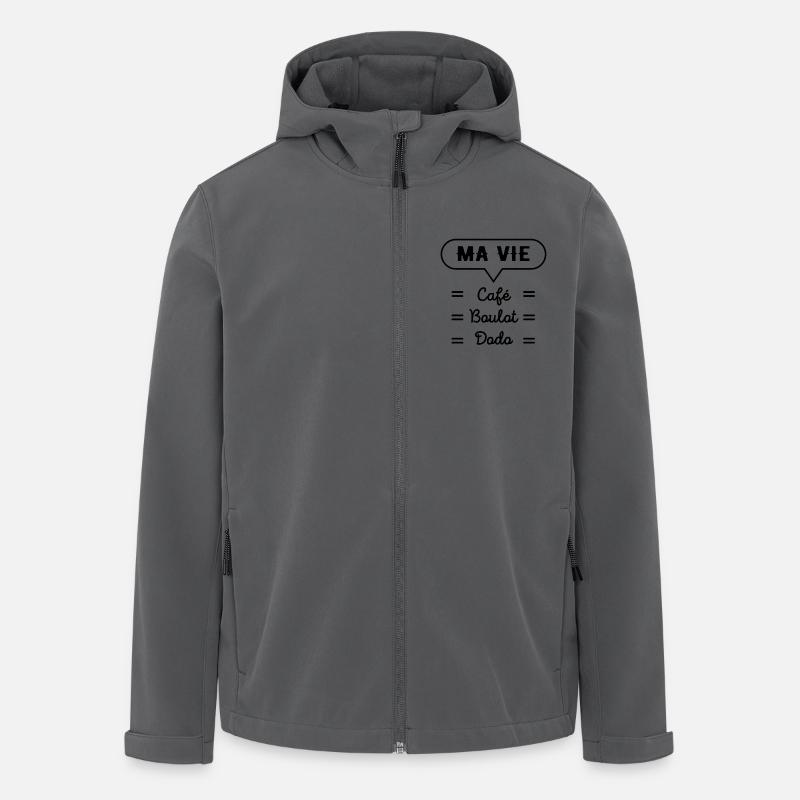 MA VIE CAFÉ BOULOT DODO - Veste softshell homme en polyester recyclé Stanley/Stella - charbon