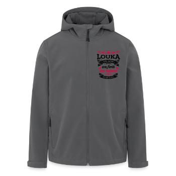 LOUKA UN NOM UNE FIERTÉ AUCUN RIVAL - Veste softshell homme en polyester recyclé Stanley/Stella - charbon - Devant - AI Model Male 185 light (185cm)