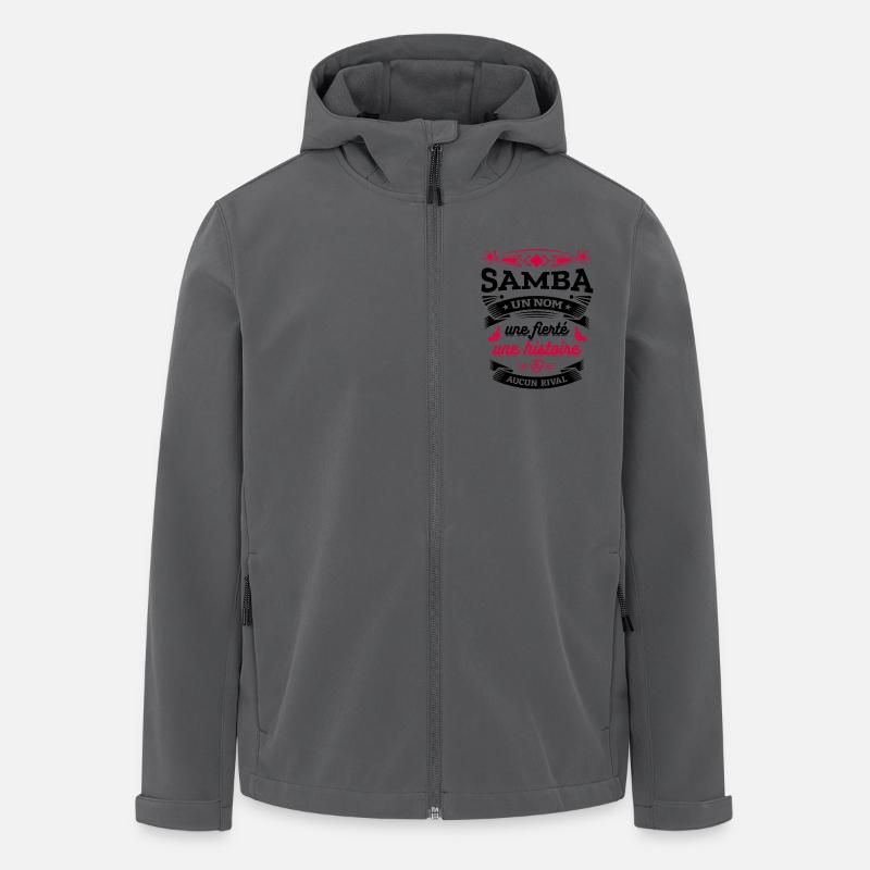 SAMBA UN NOM UNE FIERTÉ AUCUN RIVAL - Veste softshell homme en polyester recyclé Stanley/Stella - charbon