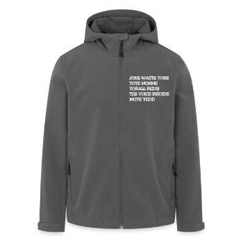 JONE WASTE YORE TOYE MONME YORALL REDIII THE VOICE - Recycelte Männer Softshell-Jacke von Stanley/Stella - Anthrazit - Vorne - AI Model Male 185 light (185cm)
