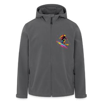 Buntes Skiing Ski Wintersport - Recycelte Männer Softshell-Jacke von Stanley/Stella - Anthrazit - Vorne - AI Model Male 185 light (185cm)