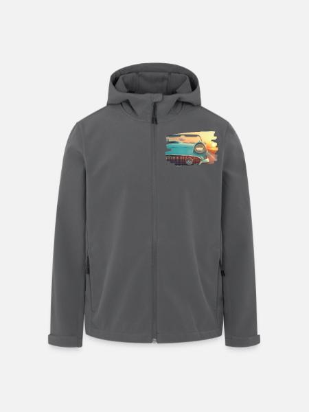 Turquoise classic at sunset - Men’s Recycled Softshell Jacket by Stanley/Stella - anthracite