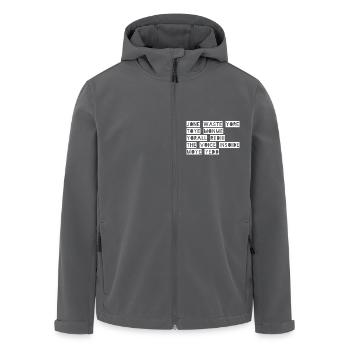 JONE WASTE YORE TOYE MONME YORALL REDIII THE VOICE - Recycelte Männer Softshell-Jacke von Stanley/Stella - Anthrazit - Vorne - AI Model Male 185 light (185cm)