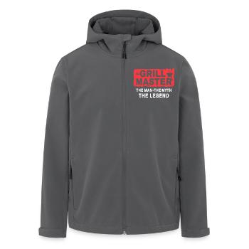 The Grillmaster BBQ Grillen Kultspruch - Recycelte Männer Softshell-Jacke von Stanley/Stella - Anthrazit - Vorne - AI Model Male 185 light (185cm)