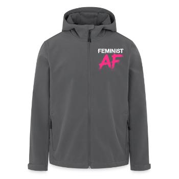Feminist AF Statement Spruch Sprüche - Recycelte Männer Softshell-Jacke von Stanley/Stella - Anthrazit - Vorne - AI Model Male 185 light (185cm)