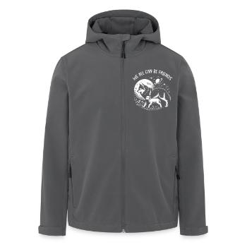 Wolf und Lamm wir können alle Freunde sein - Recycelte Männer Softshell-Jacke von Stanley/Stella - Anthrazit - Vorne - AI Model Male 185 light (185cm)