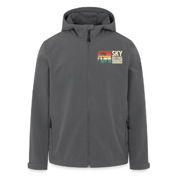 Skydiving Vintage Retro Sonnenuntergang - Recycelte Männer Softshell-Jacke von Stanley/Stella - Anthrazit - Vorne - AI Model Male 185 light (185cm)