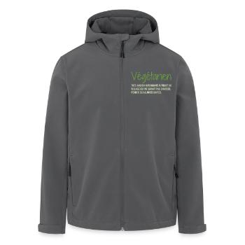 Definition: Vegetarisch, Humor - Recycelte Männer Softshell-Jacke von Stanley/Stella - Anthrazit - Vorne - AI Model Male 185 light (185cm)
